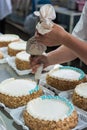 Manual cakes production