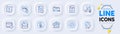 Manual, Calendar and Payment message line icons for web app. Pictogram icon. Vector