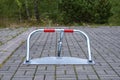 Manual car parking barrier with lock