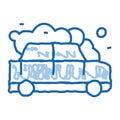 manual car wash doodle icon hand drawn illustration