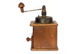 Manual coffee grinder on a white background. Antiquary Royalty Free Stock Photo