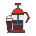 Manual coffee maker sweet drink blue lines