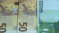 Manual counting of euro banknotes.Cash 50 euro bills.Accounting for fifty euro banknotes.Cash background in euros.European banknot