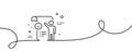 Manual doc line icon. Technical instruction sign. Continuous line with curl. Vector Royalty Free Stock Photo