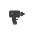 Manual electric driller icon vector