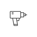 Manual electric driller line icon