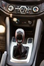 Manual gearbox in the car Royalty Free Stock Photo