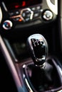 Manual gearbox in the car Royalty Free Stock Photo
