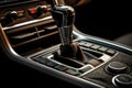 Manual gearbox handle in the modern car