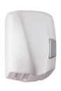 Manual hand dryer made of white plastic, elegant shape