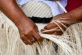 Manual Hat Weaving Process Royalty Free Stock Photo