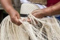 Manual Hat Weaving Process Royalty Free Stock Photo