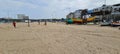 Cleaning the filthy beach of Versova in tropical Mumbai Royalty Free Stock Photo