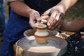 Manual making of an earthenware pot Royalty Free Stock Photo