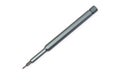 Manual mini screwdriver with inserted triangular interchangeable bit close-up