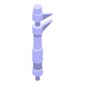 Manual micrometer icon, isometric style