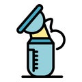 Manual milk pump icon color outline vector