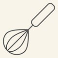 Manual Mixer thin line icon. Whisk symbol, outline style pictogram on beige background. Kitchen utensil sign for mobile Royalty Free Stock Photo