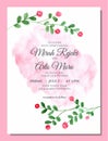 Manual painted of watercolor flower as wedding invitation