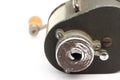 Manual pencil sharpener of metal Royalty Free Stock Photo