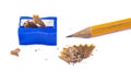 Manual pencil sharpner on the white background. Royalty Free Stock Photo
