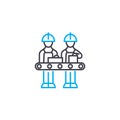 Manual production linear icon concept. Manual production line vector sign, symbol, illustration.