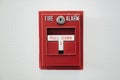 Manual pull station on the fire alarm system. Royalty Free Stock Photo