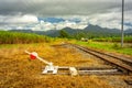 Manual railway track switch in rural Queensland, Australia