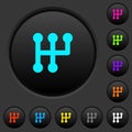 Manual shift dark push buttons with color icons