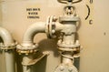 Manual shut-off valve of the outlet pipe of the water supply line of the fire-fighting Royalty Free Stock Photo