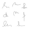 Manual signature for documents on white background. Royalty Free Stock Photo