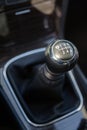 Manual six gear car transmission shifter Royalty Free Stock Photo