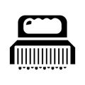 manual skinning machine glyph icon vector illustration