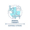 Manual therapy blue concept icon