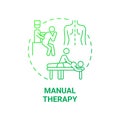 Manual therapy green gradient concept icon