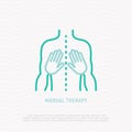 Manual therapy thin line icon. Vector illustration