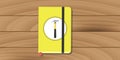 Manual user guide book yellow hammer icon flat Royalty Free Stock Photo