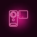 manual video camera icon. Elements of Media in neon style icons. Simple icon for websites, web design, mobile app, info graphics
