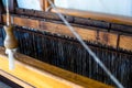 Manual wood loom, old style machine