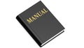 Manual word printed on a black book Royalty Free Stock Photo