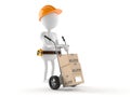 Manual worker with hand truck Royalty Free Stock Photo