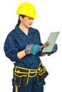 Manual worker woman working Royalty Free Stock Photo
