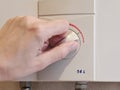 manually adjusting, gas-fired boiler Royalty Free Stock Photo