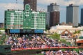 The manually operated scoreboard at Wrigley Field Royalty Free Stock Photo