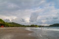 MANUEL ANTONIO, COSTA RICA - MAY 13, 2016: People on a beach in Manuel Antonio village, Costa Ri