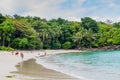 MANUEL ANTONIO, COSTA RICA - MAY 13, 2016: Tourists on a beach in National Park Manuel Antonio, Costa Ri