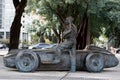 Manuel Fangio top driver copper statue Royalty Free Stock Photo