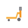 Manuel forklift colored flat icon vector design illustration