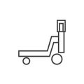 Manuel forklift outline flat icon vector design illustration