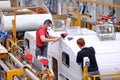 Manufacture of camper vans in a factory